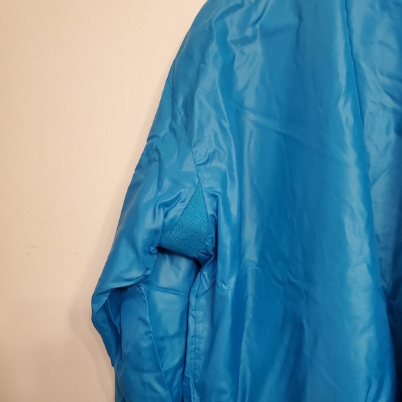 Vtg 90s IZOD Club Nylon Full Zip Windbreaker Men's Size XXLarge Blue Hiden Hood - Picture 9 of 9